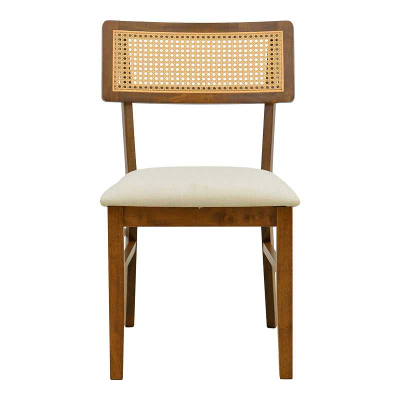 Nuc-Crem | SKU: 381-000023 | Scaun Raffles, Lemn de arbore de cauciuc și ratan, 47x48x83 cm, varianta Nuc-Crem, produs pentru amenajarea locuinței, disponibil online în România la CasaMob