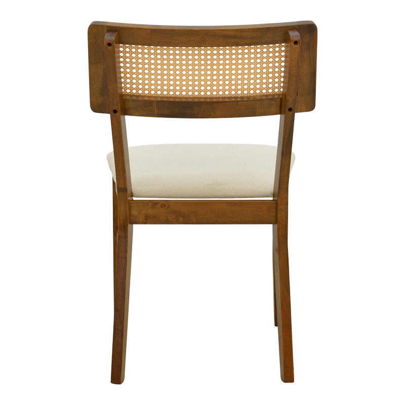 Nuc-Crem | SKU: 381-000023 | Scaun Raffles, Lemn de arbore de cauciuc și ratan, 47x48x83 cm, varianta Nuc-Crem, produs pentru amenajarea locuinței, disponibil online în România la CasaMob
