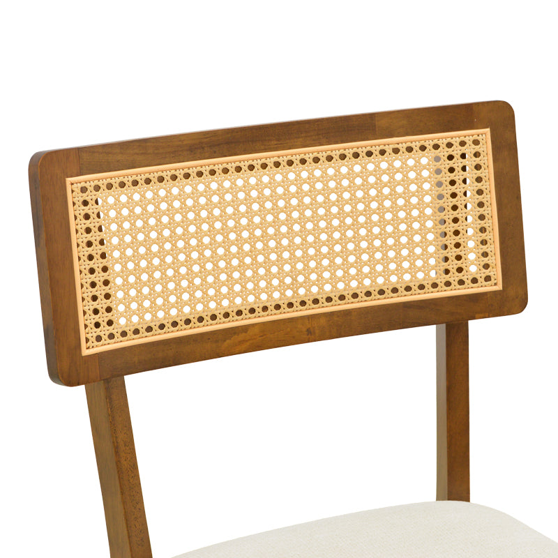 Nuc-Crem | SKU: 381-000023 | Scaun Raffles, Lemn de arbore de cauciuc și ratan, 47x48x83 cm, varianta Nuc-Crem, produs pentru amenajarea locuinței, disponibil online în România la CasaMob