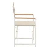 Scaun regizor Mabu, Alb - Gri inchis, 56x48x86 cm - Alb