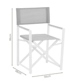 Scaun regizor Mabu, Alb - Gri inchis, 56x48x86 cm - Alb