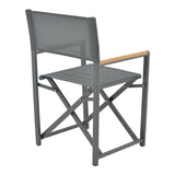 Scaun regizor Mabu, Alb - Gri inchis, 56x48x86 cm - Gri inchis