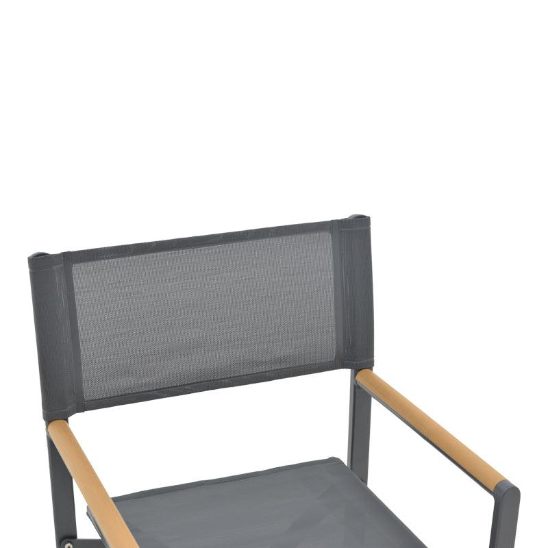 Scaun regizor Mabu, Alb - Gri inchis, 56x48x86 cm - Gri inchis