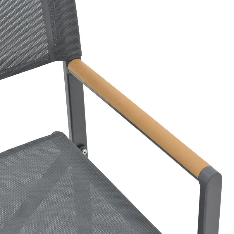 Scaun regizor Mabu, Alb - Gri inchis, 56x48x86 cm - Gri inchis