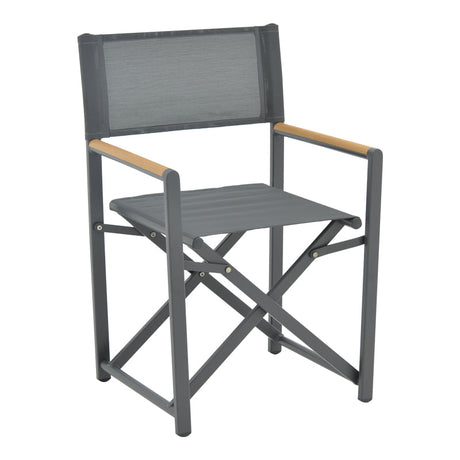 Scaun regizor Mabu, Alb - Gri inchis, 56x48x86 cm