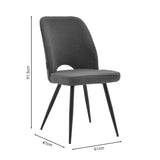 Scaun Renish, Negru - Gri, 61x47x91 cm - Gri