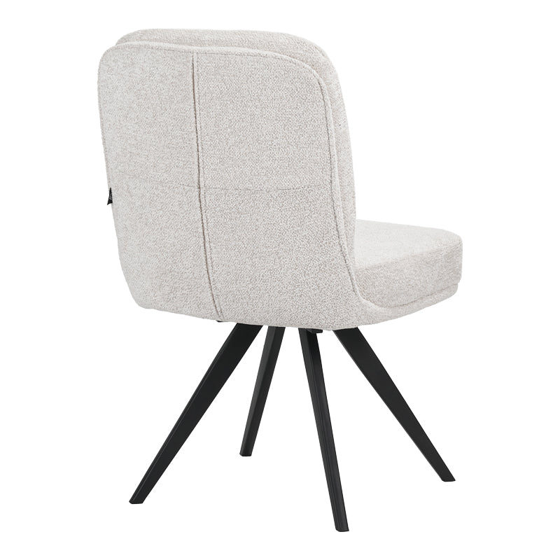 Scaun rotativ cu funcție ajustabilă, Stil Modern, Material stofă boucle albă, Picioare metalice, negre, 66x50x90 cm, imagine suplimentara