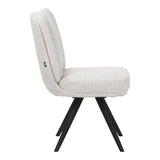 Scaun rotativ cu funcție ajustabilă, Stil Modern, Material stofă boucle albă, Picioare metalice, negre, 66x50x90 cm