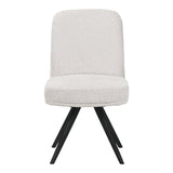 Scaun rotativ cu funcție ajustabilă, Stil Modern, Material stofă boucle albă, Picioare metalice, negre, 66x50x90 cm