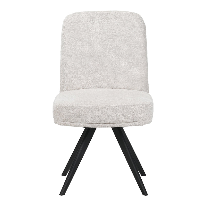 Scaun rotativ cu funcție ajustabilă, Stil Modern, Material stofă boucle albă, Picioare metalice, negre, 66x50x90 cm, perspectiva suplimentara