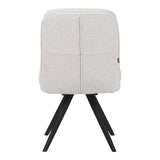 Scaun rotativ cu funcție ajustabilă, Stil Modern, Material stofă boucle albă, Picioare metalice, negre, 66x50x90 cm