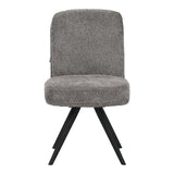 Scaun rotativ cu funcție de pivotare, modern, material textil boucle gri, picioare metalice, negre, 66x50x90 cm