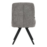 Scaun rotativ cu funcție de pivotare, modern, material textil boucle gri, picioare metalice, negre, 66x50x90 cm