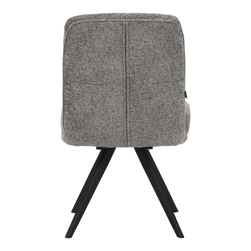 Scaun rotativ cu funcție de pivotare, modern, material textil boucle gri, picioare metalice, negre, 66x50x90 cm, foto produs