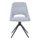 Scaun rotativ Luciano I, Textil, Gri, 52x54x85 cm