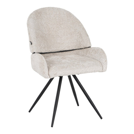 Scaun rotativ Morea, boucle si metal, 68x66x82 cm