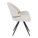 Scaun rotativ Morea, boucle si metal, 68x66x82 cm - Bej