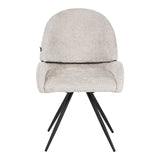 Scaun rotativ Morea, boucle si metal, 68x66x82 cm - Bej