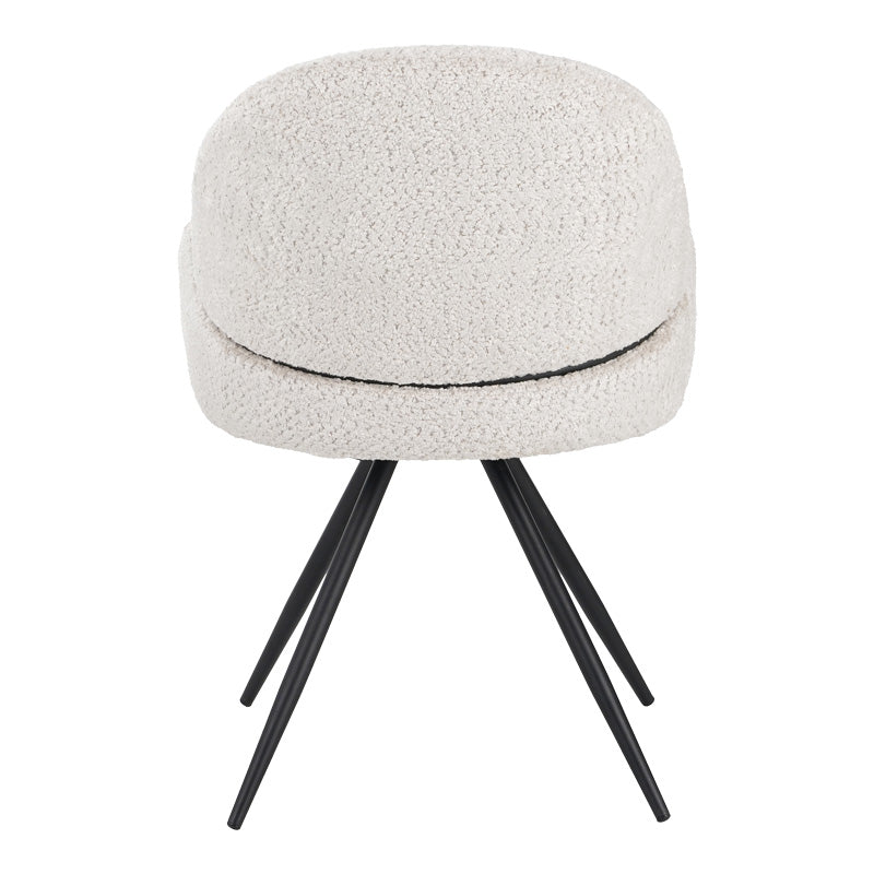 Scaun rotativ Morea, boucle si metal, 68x66x82 cm - Bej