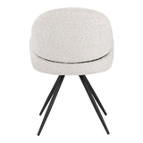Scaun rotativ Morea, boucle si metal, 68x66x82 cm - Bej