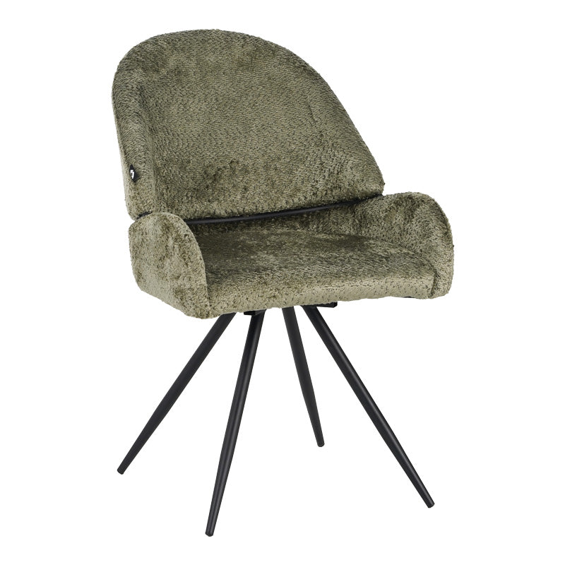 Scaun rotativ Morea, boucle si metal, 68x66x82 cm - Scaun rotativ Morea, boucle si metal, 68x66x82 cm - 029-000295