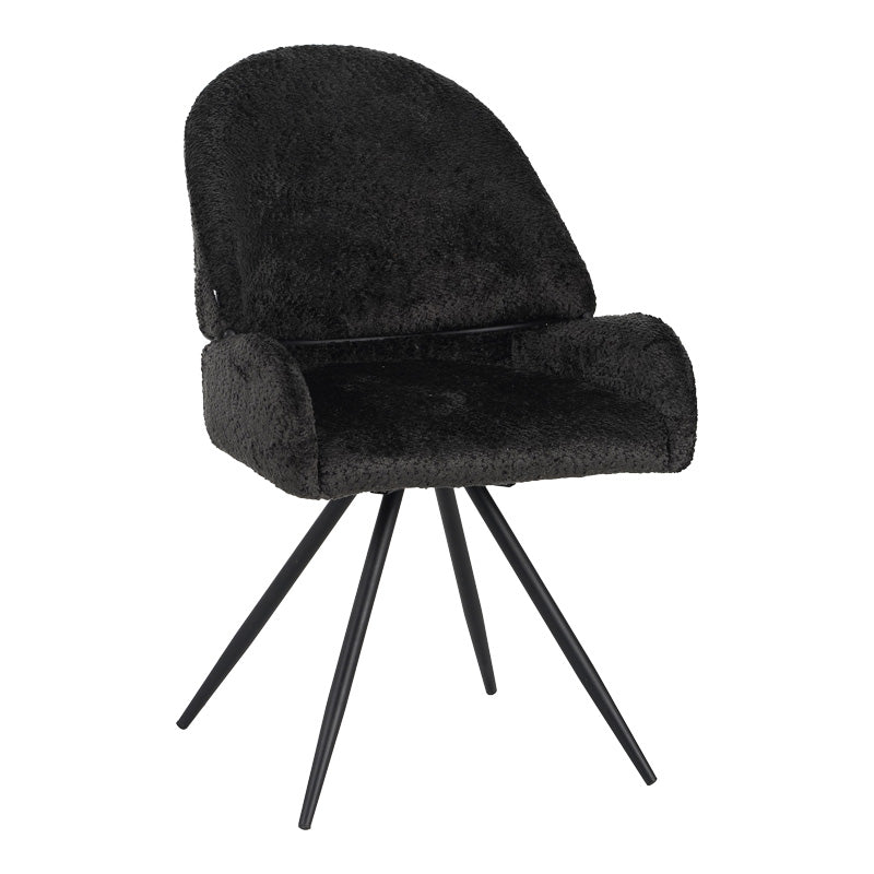 Scaun rotativ Morea, boucle si metal, 68x66x82 cm - Scaun rotativ Morea, boucle si metal, 68x66x82 cm - 029-000294