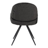 Scaun rotativ Morea, boucle si metal, 68x66x82 cm - Negru
