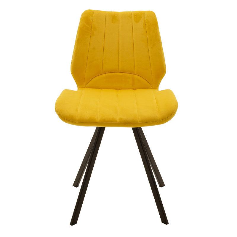 Scaun Sabia catifea, Galben, 58x45x80 cm, imagine suplimentara