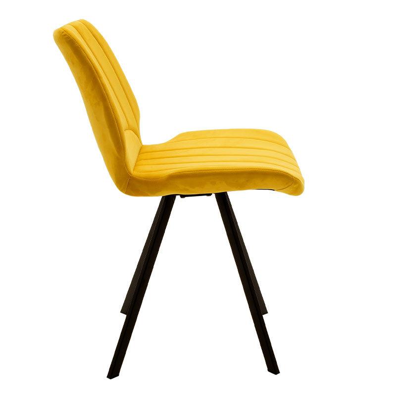 Scaun Sabia catifea, Galben, 58x45x80 cm