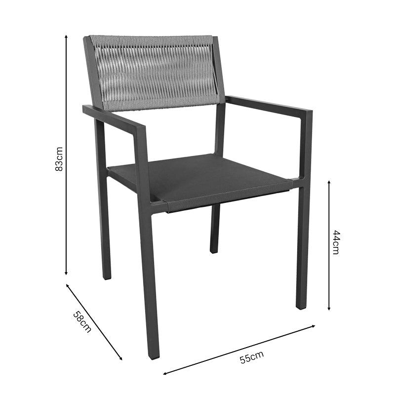 Scaun Savor, Alb - Gri inchis, 55x58x63 cm - Gri inchis