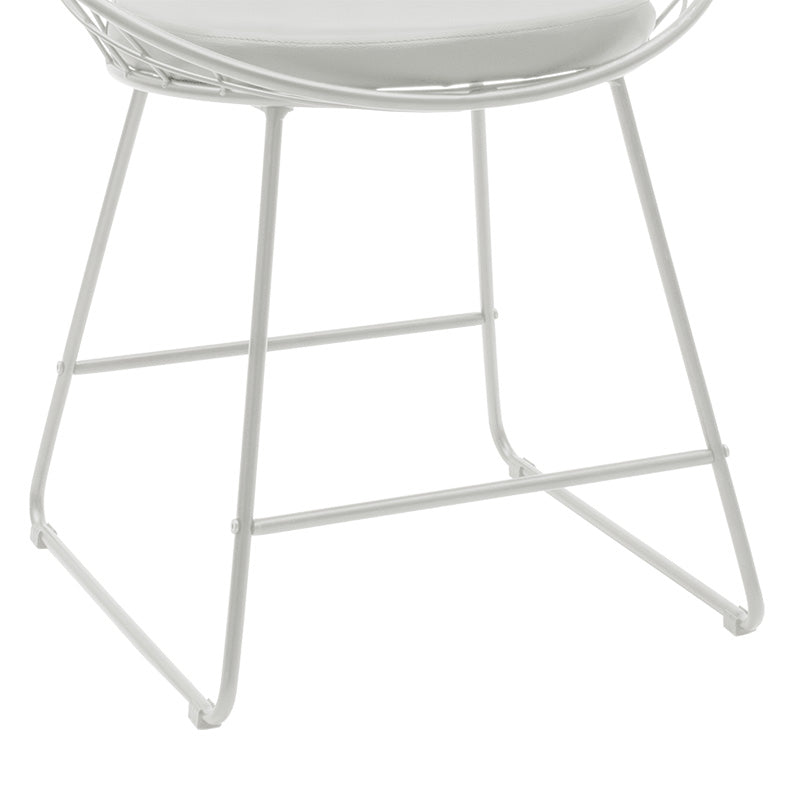 Scaun Seth din sârma neagra cu perna din PVC, neagra, 50x58 cm