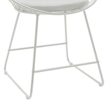 Scaun Seth din sârma neagra cu perna din PVC, neagra, 50x58 cm