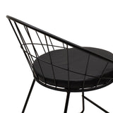 Scaun Seth din sârma neagra cu perna din PVC, neagra, 50x58 cm
