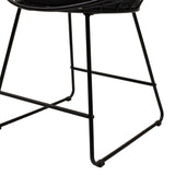 Scaun Seth din sârma neagra cu perna din PVC, neagra, 50x58 cm