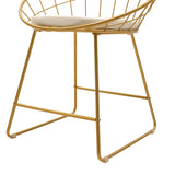Scaun Seth sarma metalica aurie cu perna pvc, alb, 58x50x71 cm