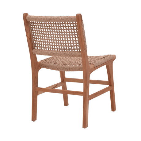 Scaun Sponze schelet din lemn de tec si frânghie pe Natural, 50x58x85 cm