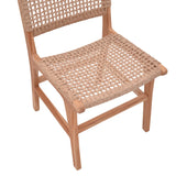 Scaun Sponze schelet din lemn de tec si frânghie pe Natural, 50x58x85 cm