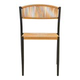 Scaun exterior Cura, aluminiu si ratan, 50x58x78 cm - Negru