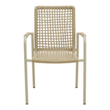 Scaun stivuibil aluminiu Esence, frânghie, nuanță, bej, 56x61x87 cm