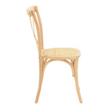 Scaun stivuibil cu șezut ratan Dylon, lemn fag neted, 48x52x89 cm