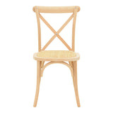 Scaun stivuibil cu șezut ratan Dylon, lemn fag neted, 48x52x89 cm