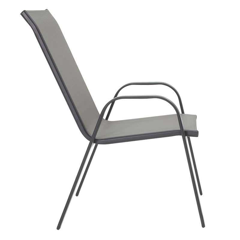 Scaun de gradina Calan, textilena si metal, 54x74x91 cm - Gri