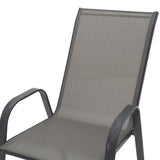 Scaun de gradina Calan, textilena si metal, 54x74x91 cm - Gri