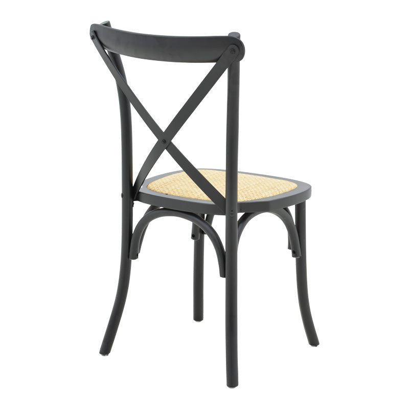 Scaun stivuibil Dylon negru, lemn de fag-scaun din ratan, Natural, 48x52x89 cm, imagine suplimentara