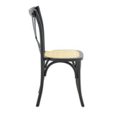Scaun stivuibil Dylon negru, lemn de fag-scaun din ratan, Natural, 48x52x89 cm