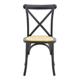Scaun stivuibil Dylon negru, lemn de fag-scaun din ratan, Natural, 48x52x89 cm