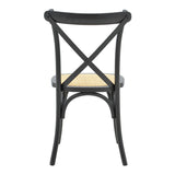 Scaun stivuibil Dylon negru, lemn de fag-scaun din ratan, Natural, 48x52x89 cm