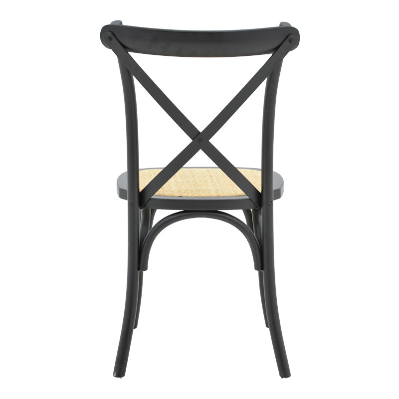 Scaun stivuibil Dylon negru, lemn de fag-scaun din ratan, Natural, 48x52x89 cm, foto produs