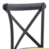 Scaun stivuibil Dylon negru, lemn de fag-scaun din ratan, Natural, 48x52x89 cm