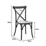 Scaun stivuibil Dylon negru, lemn de fag-scaun din ratan, Natural, 48x52x89 cm